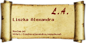 Liszka Alexandra névjegykártya